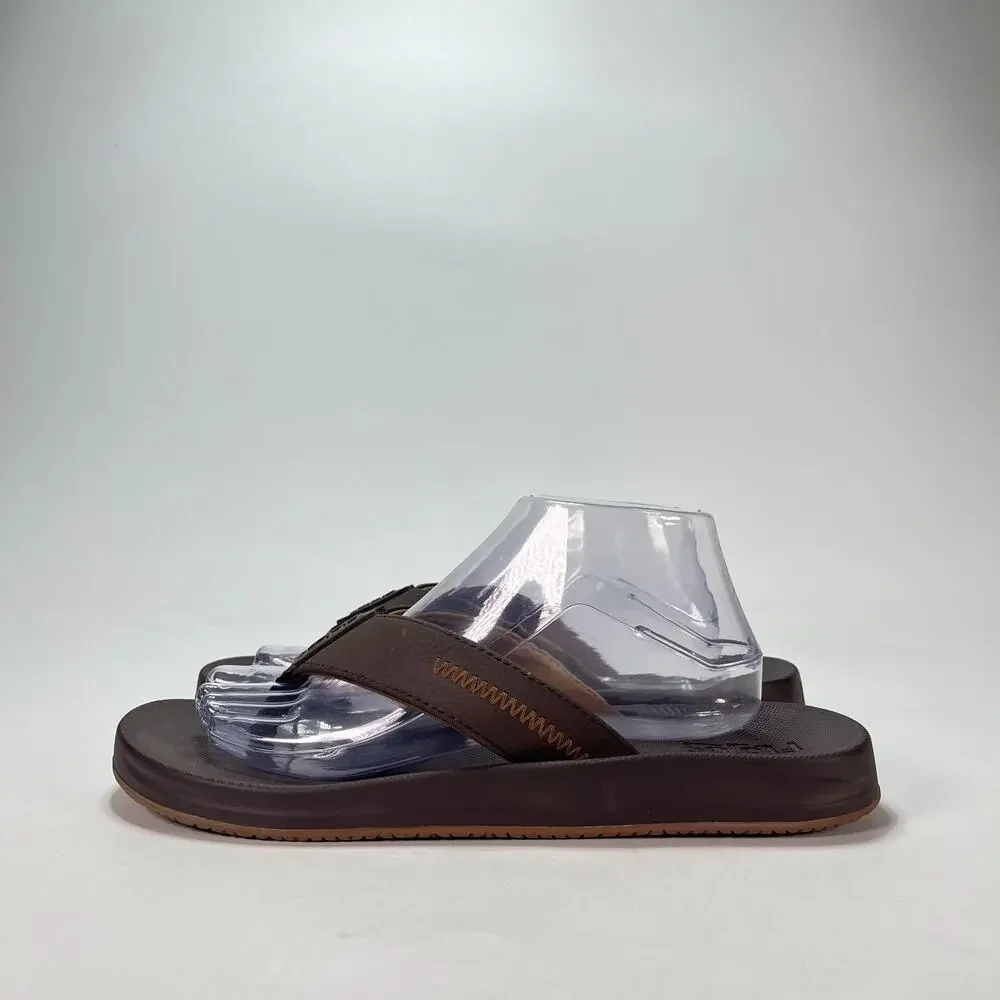 Flojos Eves Brown Casual Comfort Cushioned Footbed Flip Flop Sandals Mens Size 9